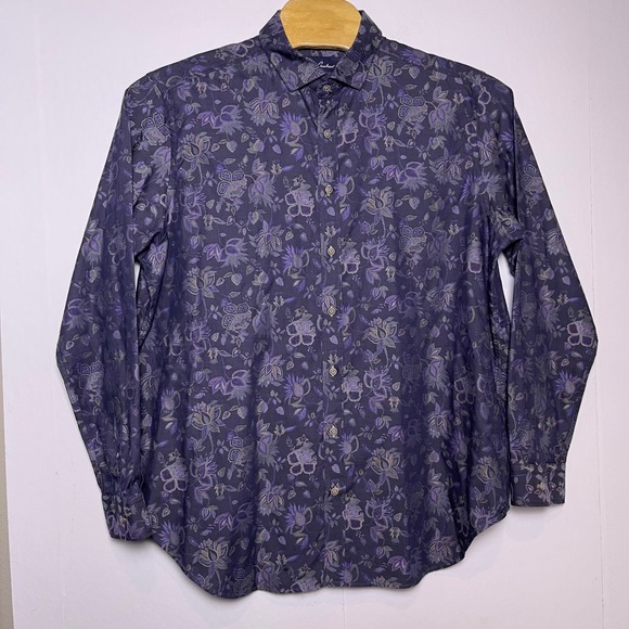 Robert Graham Men's 1XLT Purple Floral Button Down Modern Americana Flip Cudd - Picture 2 of 11